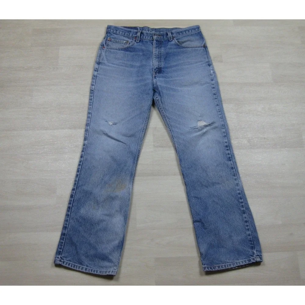 Vintage Y2K Levis 517 Cowboy Cut Jeans Mens (33x30) Distressed Saddleman Bootcut - Picture 1 of 14